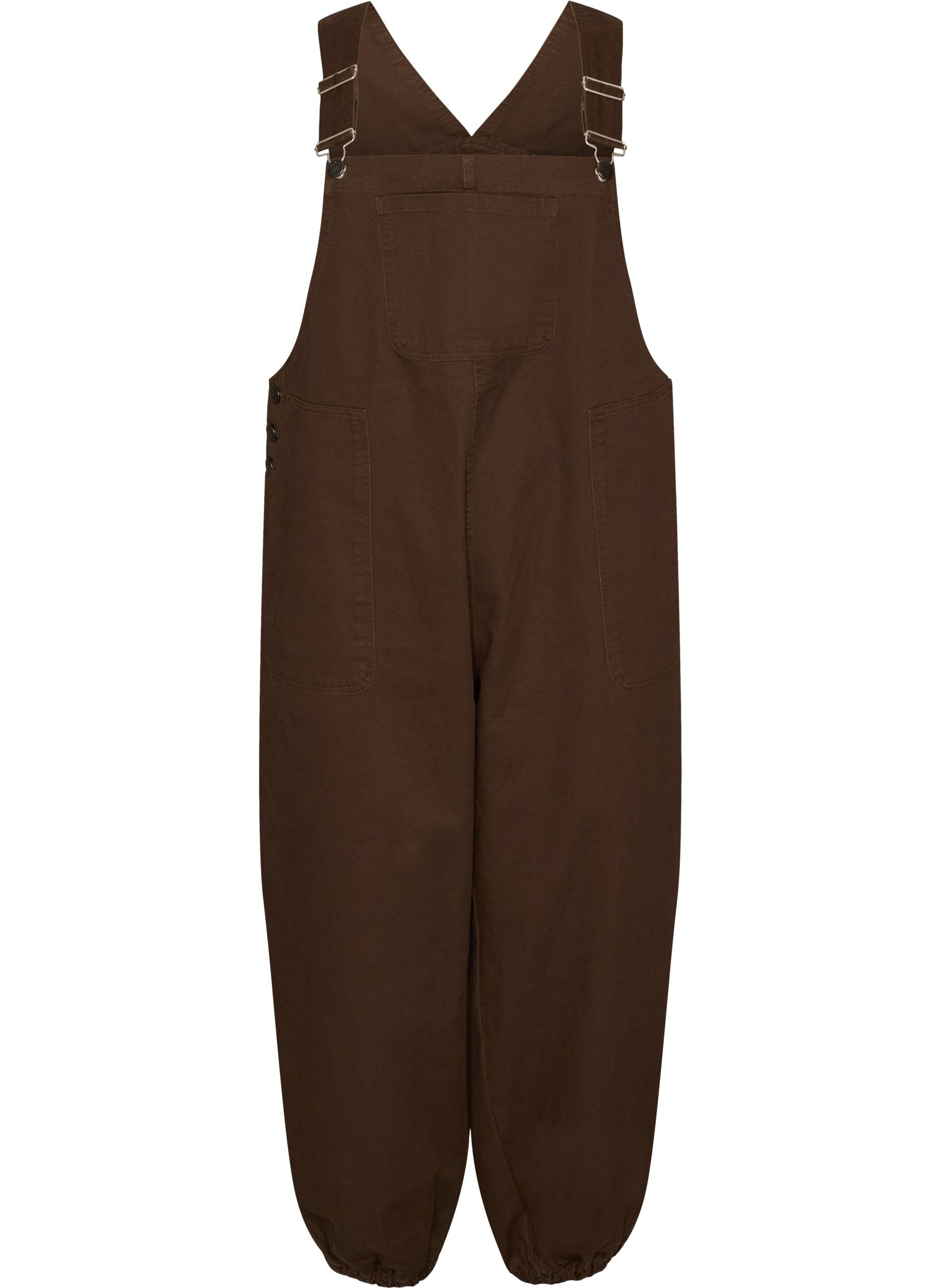 ZizziOveralls med balloneffekt og justerbare seler, Brun, Packshot image number 0