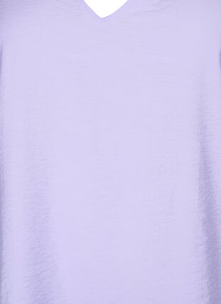 Kortærmet viskose bluse med v-hals, Lavender, Packshot image number 2