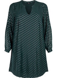 Langærmet kjole med folie print, Scarab w. Silver