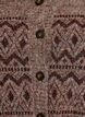 Cardigan med jacquardm&oslash;nster, Brun, Packshot image number 2