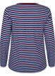 Stribet bluse med lange &aelig;rmer, Bl&aring;, Packshot image number 1