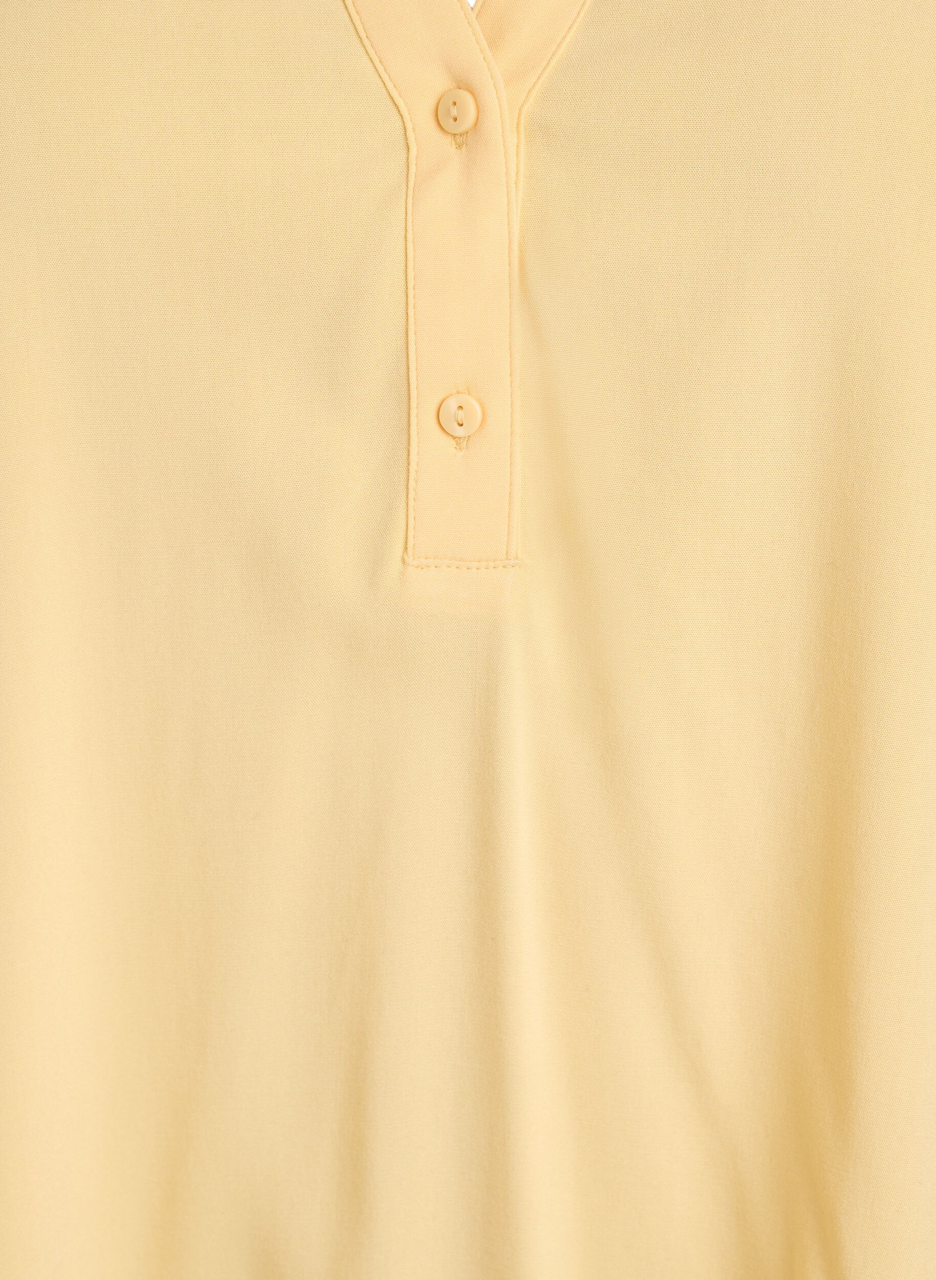 Zizzi&AElig;rmel&oslash;s viskosebluse, Gul, Packshot image number 2