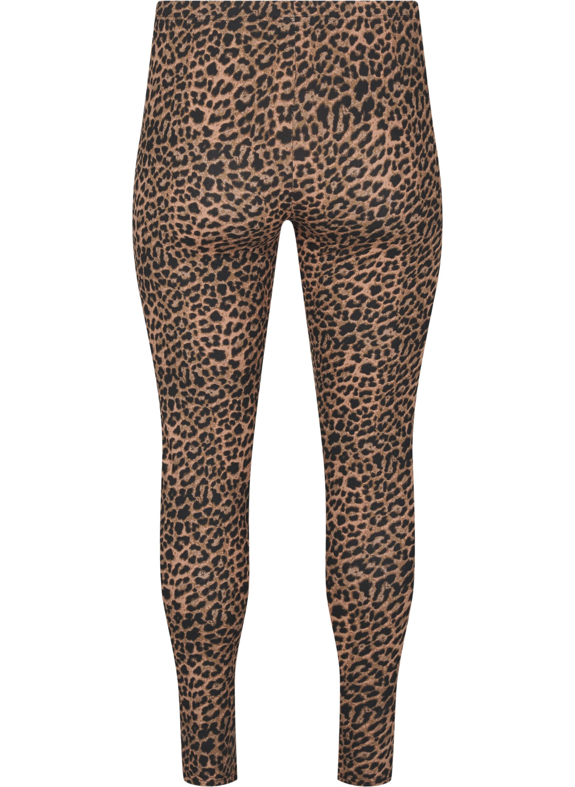 Zizzi Viskose leggings med leo print, Sort, Packshot image number 1