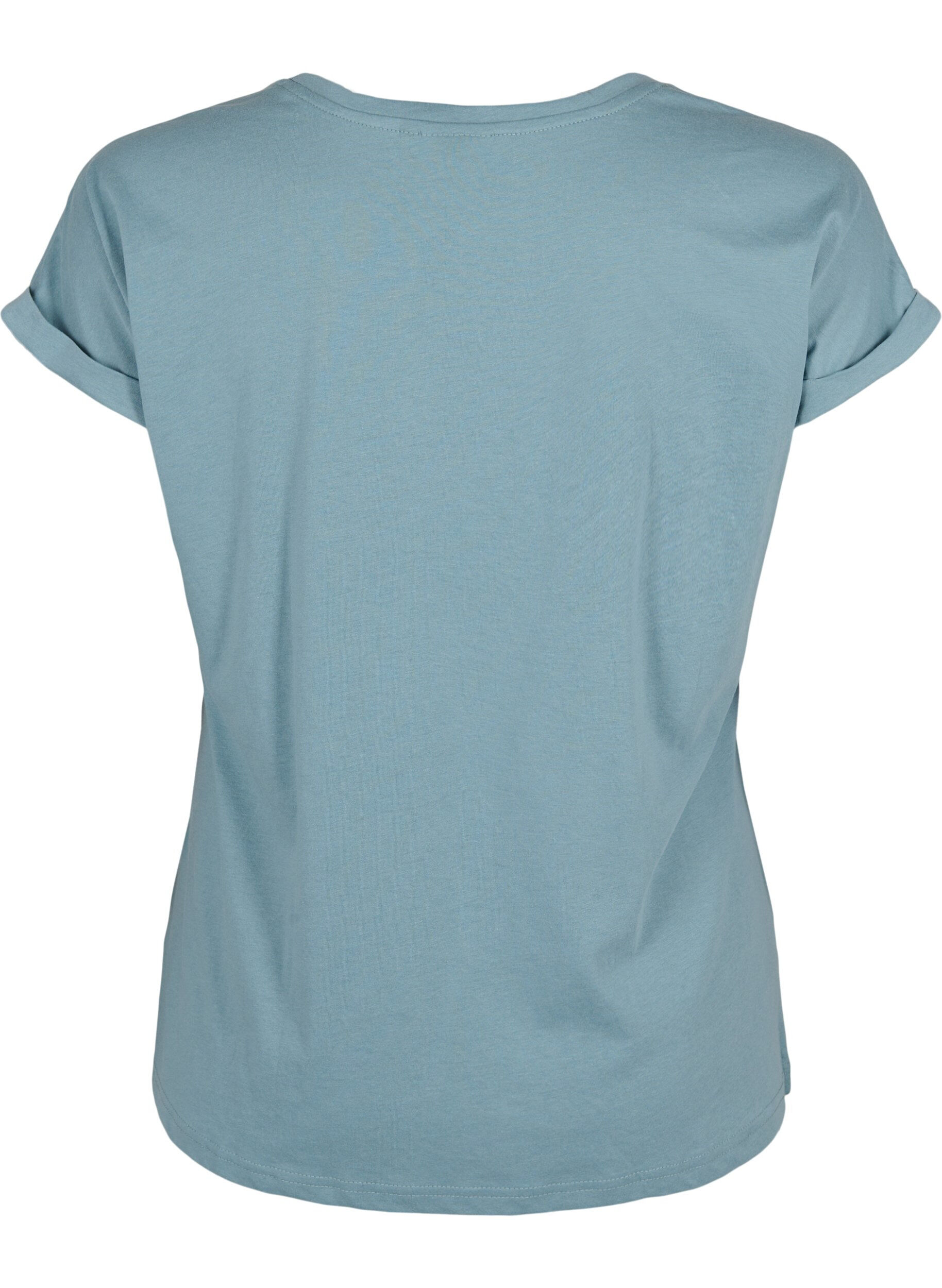 ZizziKort&aelig;rmet t-shirt i bomuldsblanding, Bl&aring;, Packshot image number 1