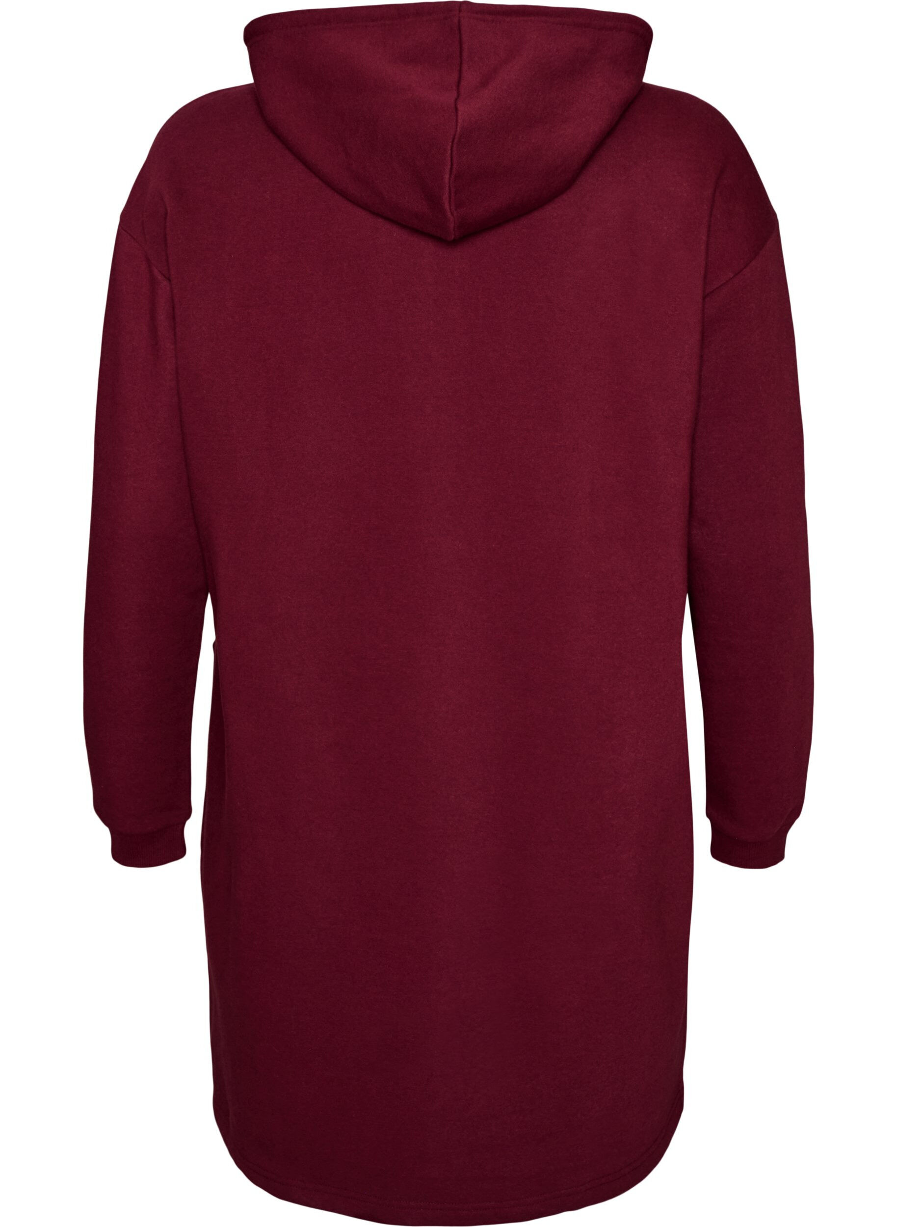 ZizziLang hoodie-cardigan med lynl&aring;s, R&oslash;d, Packshot image number 1