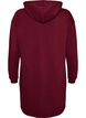 Lang hoodie-cardigan med lynl&aring;s, R&oslash;d, Packshot image number 1