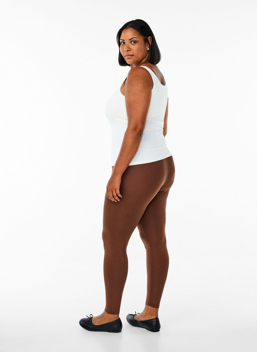 Basis leggings i viskose, Brun, Model image number 2