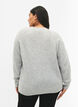 Meleret strikbluse med perleknapper, Light Grey Melange, Model image number 1
