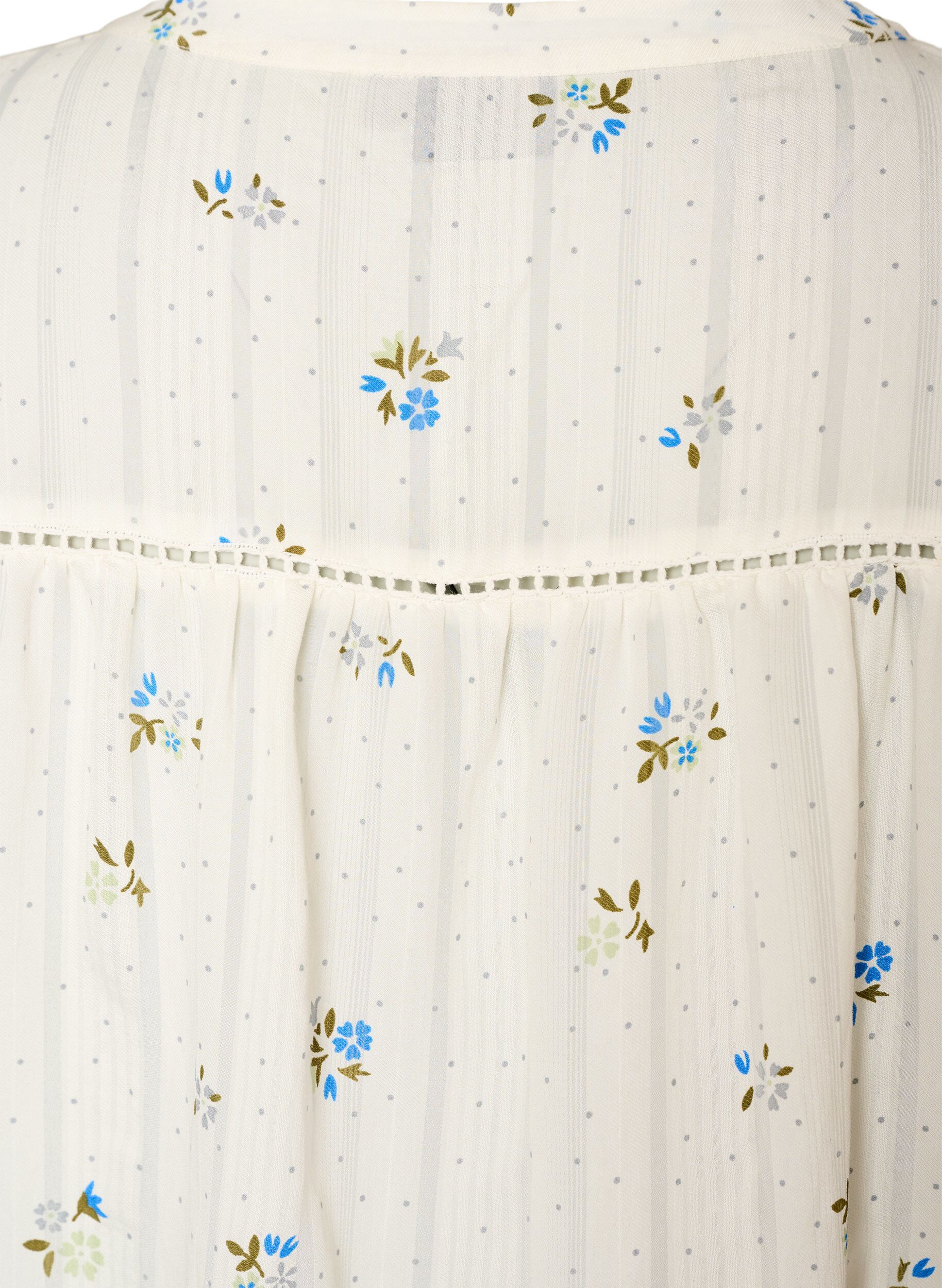 ZizziKort viskosekjole med blondeb&aring;nd og a-snit, Vanilla, Packshot image number 3