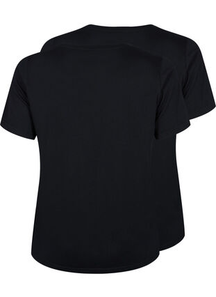 FLASH - 2-pak t-shirts med rund hals, Black/Black, Packshot image number 1