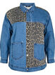 Denimskjorte med leopardprint-detaljer, Blå, Packshot image number 0
