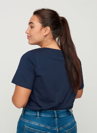 Kortærmet t-shirt med print, Navy Blazer/Rock, Model image number 1