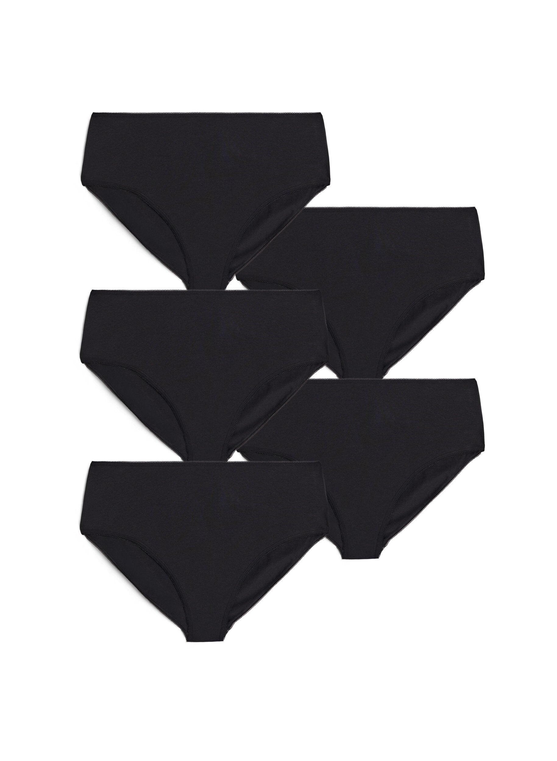 5-pak bomulds trusse med regul&aelig;r talje