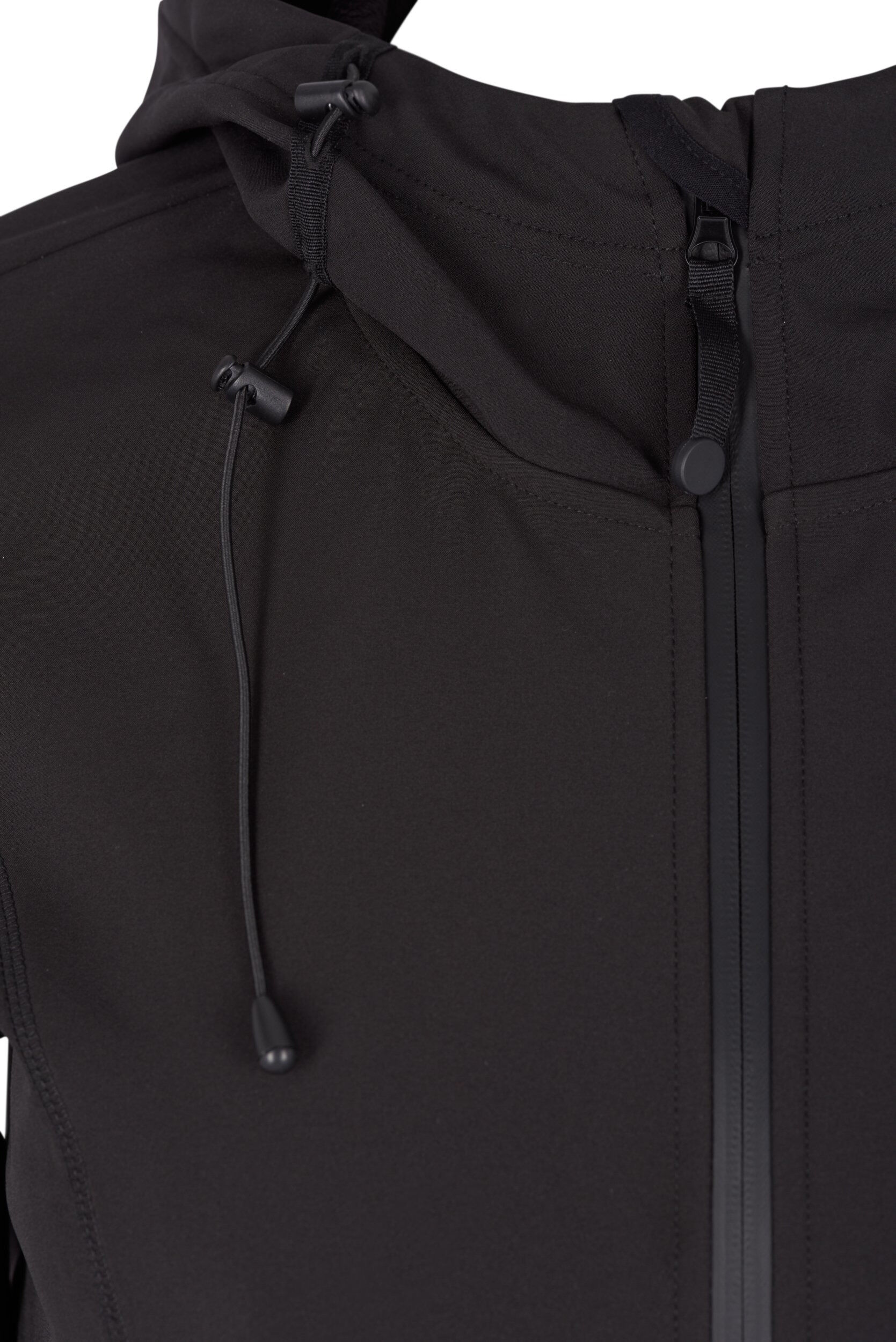 Zizzi Kort softshell jakke med h&aelig;tte, Black, Packshot image number 2