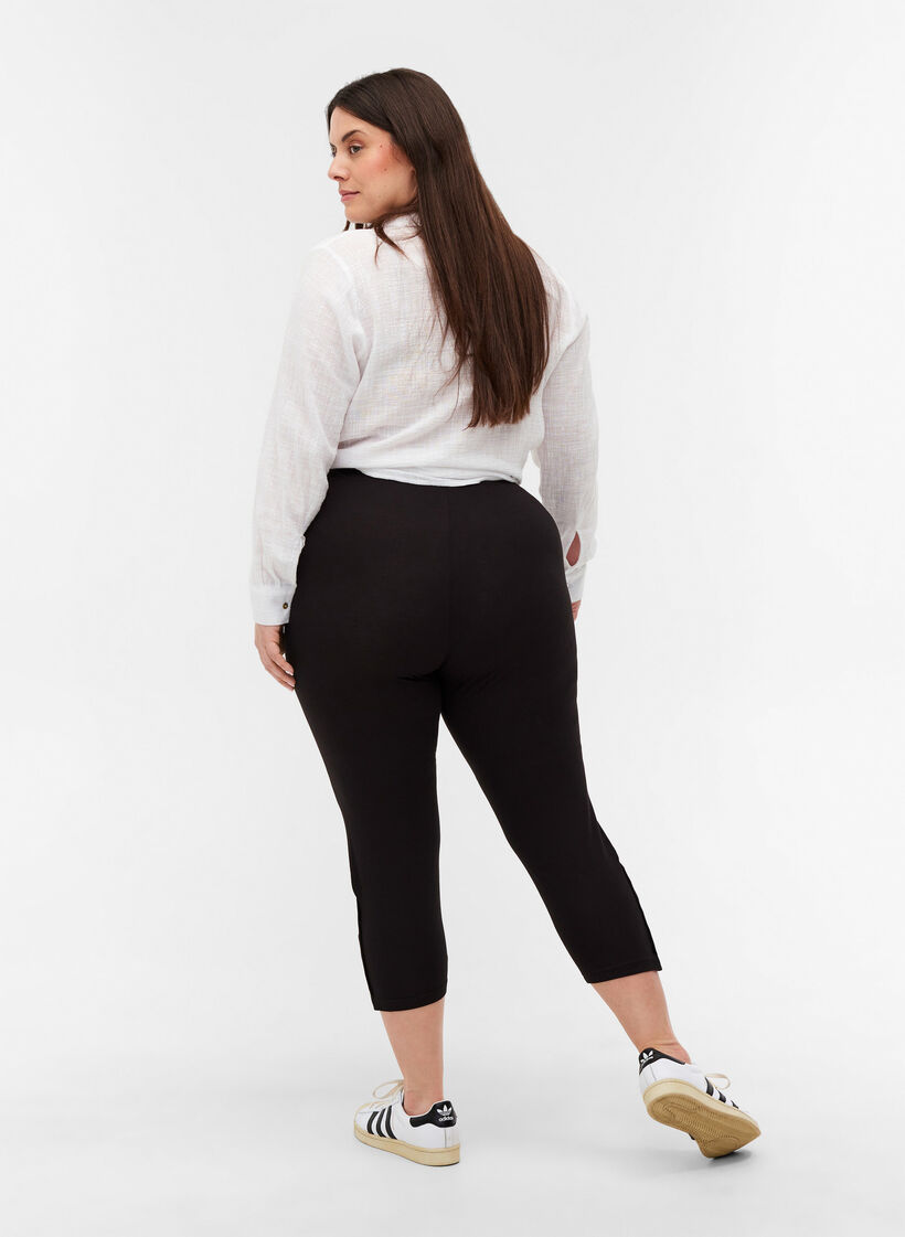 3/4 leggings med knapper, Black, Model image number 1