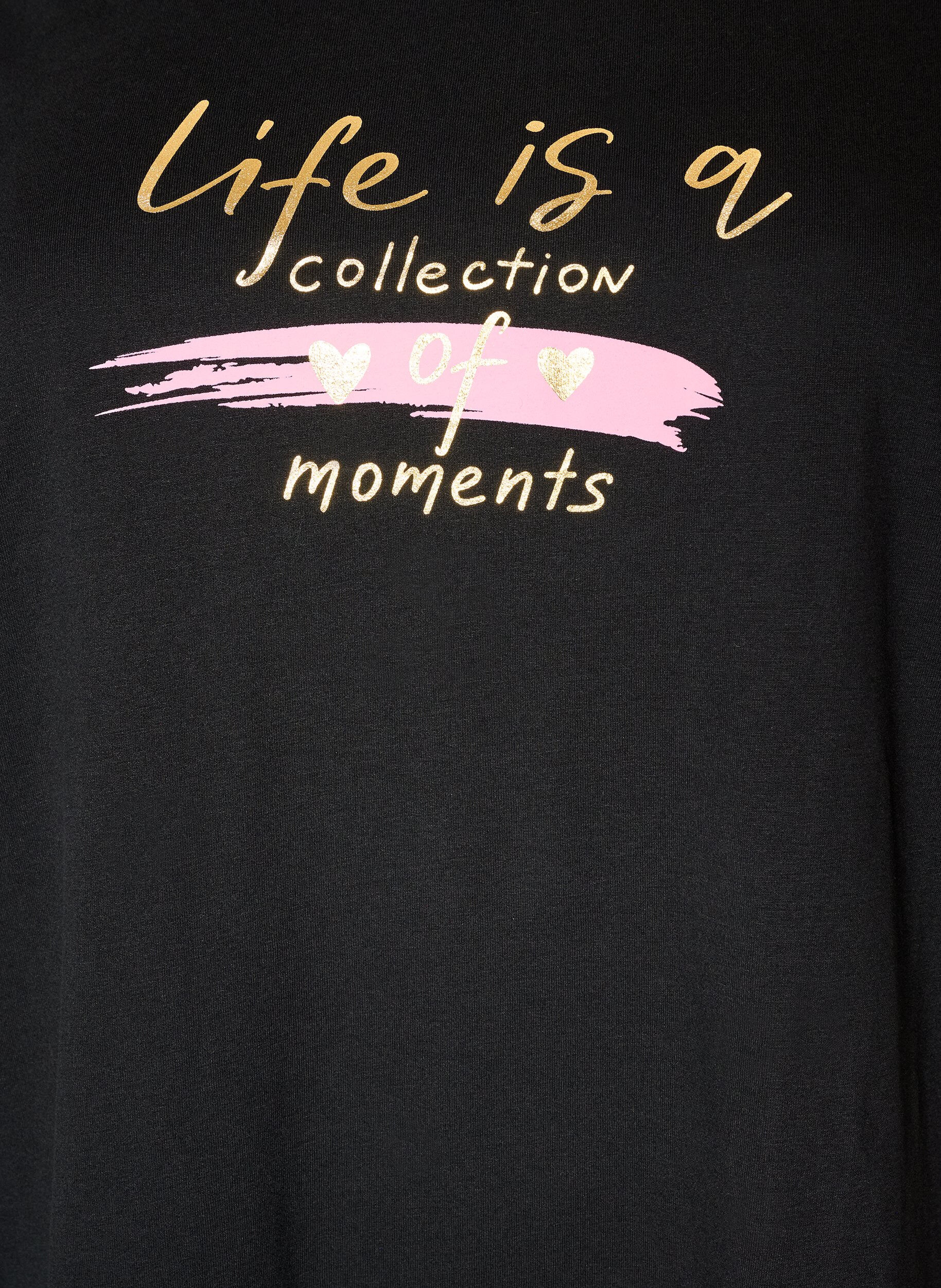 ZizziT-shirt med motiv, Sort, Packshot image number 2