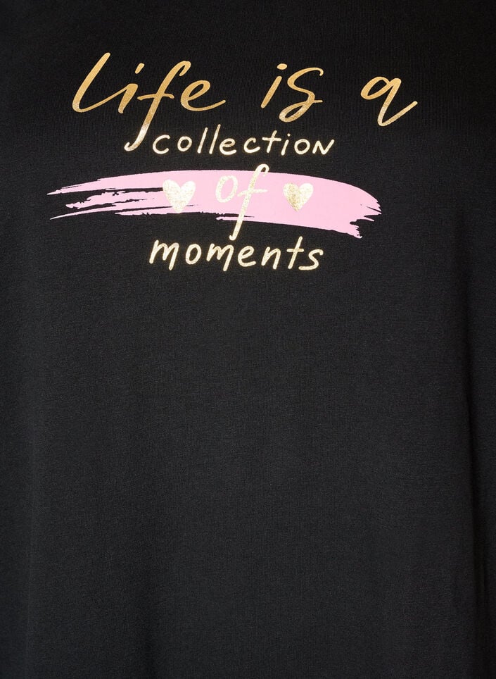 T-shirt med motiv, Sort, Packshot image number 2