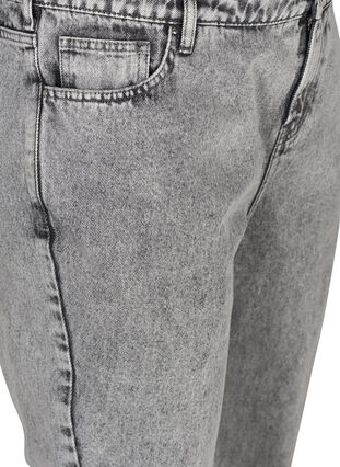 Cropped mom fit Mille jeans med løs pasform, Grey acid wash, Packshot image number 2