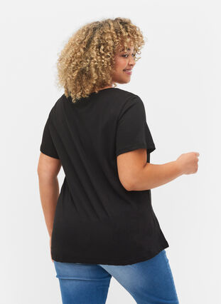 Bomulds t-shirt med korte ærmer, Black Change, Model image number 1