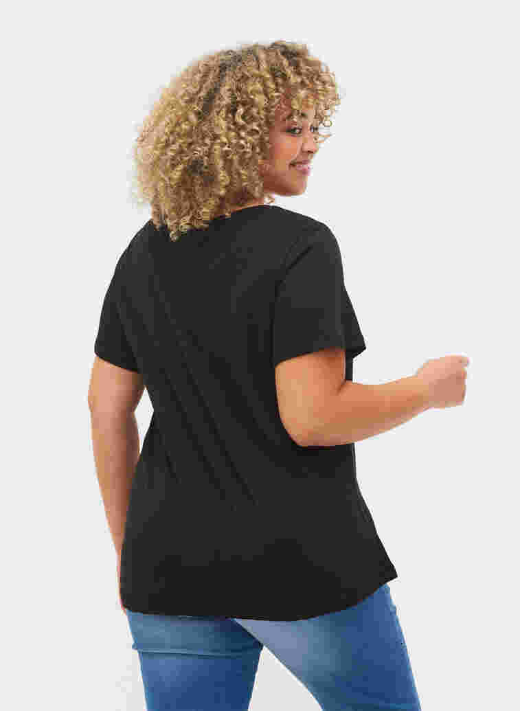 Bomulds t-shirt med korte ærmer, Black Change, Model image number 1