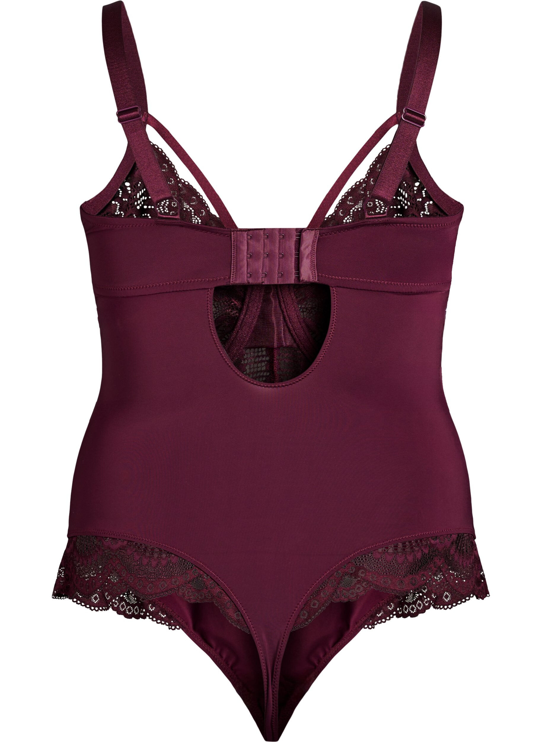 ZizziBlonde body med b&oslash;jle og stropdetalje, R&oslash;d, Packshot image number 1
