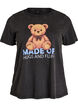 T-shirt i &oslash;kologisk bomuld med grafisk udtryk, Sort, Packshot image number 0