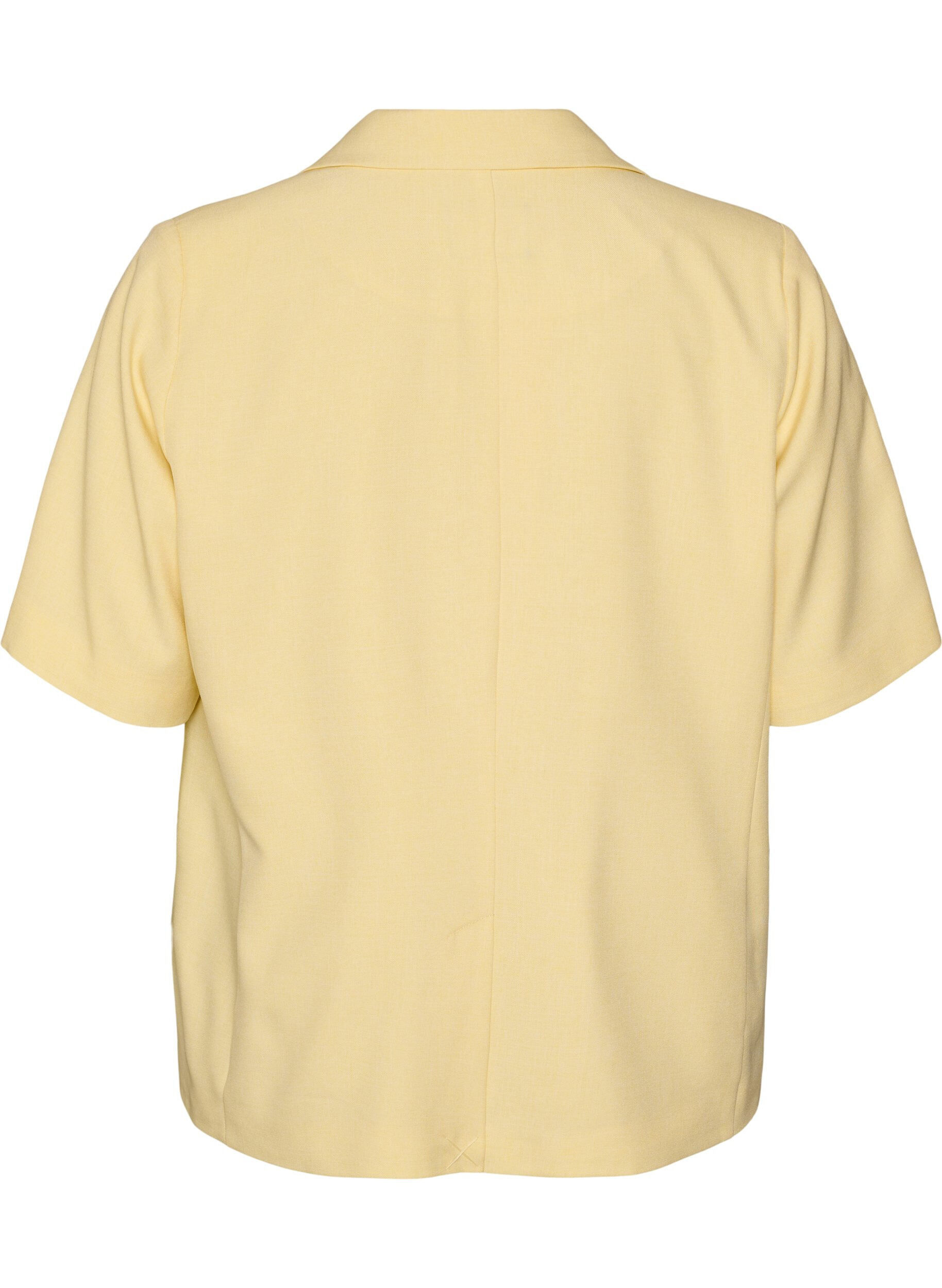 Zizzi Blazer med korte &aelig;rmer og reverskrave, Gul, Packshot image number 1