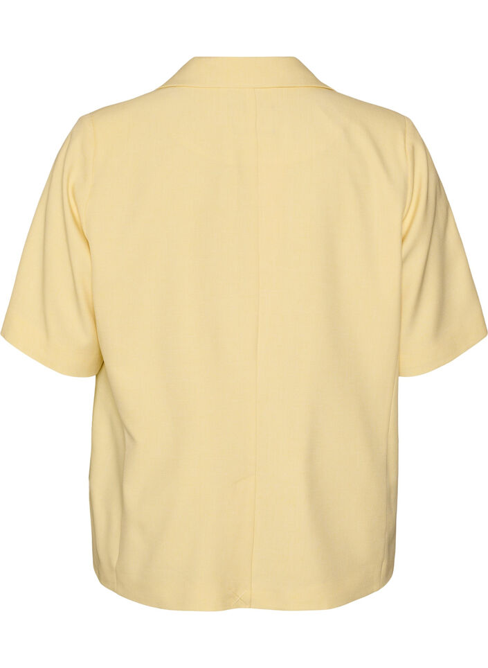 Blazer med korte &aelig;rmer og reverskrave, Gul, Packshot image number 1