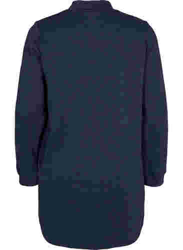 Langærmet tunika med snøre, Navy Mel, Packshot image number 1