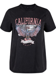 T-shirt i økologisk bomuld med ørne motiv, Grey California