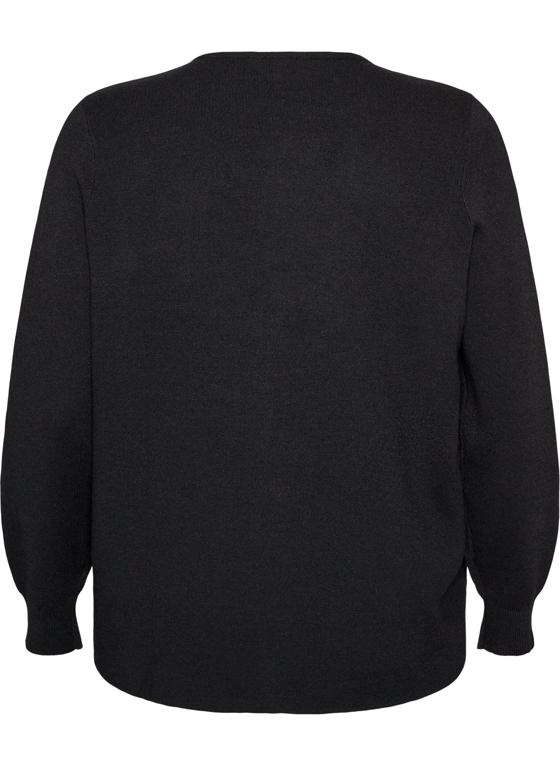 ZizziCardigan med 2-vejslynl&aring;s, Sort, Packshot image number 1