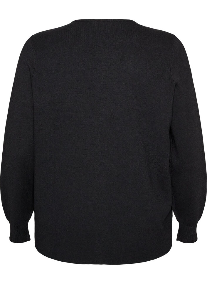Cardigan med 2-vejslynl&aring;s, Sort, Packshot image number 1