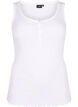 Rib tanktop med knapper, Bright White, Packshot image number 0