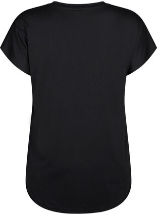 Trænings t-shirt med v-hals, Black, Packshot image number 1