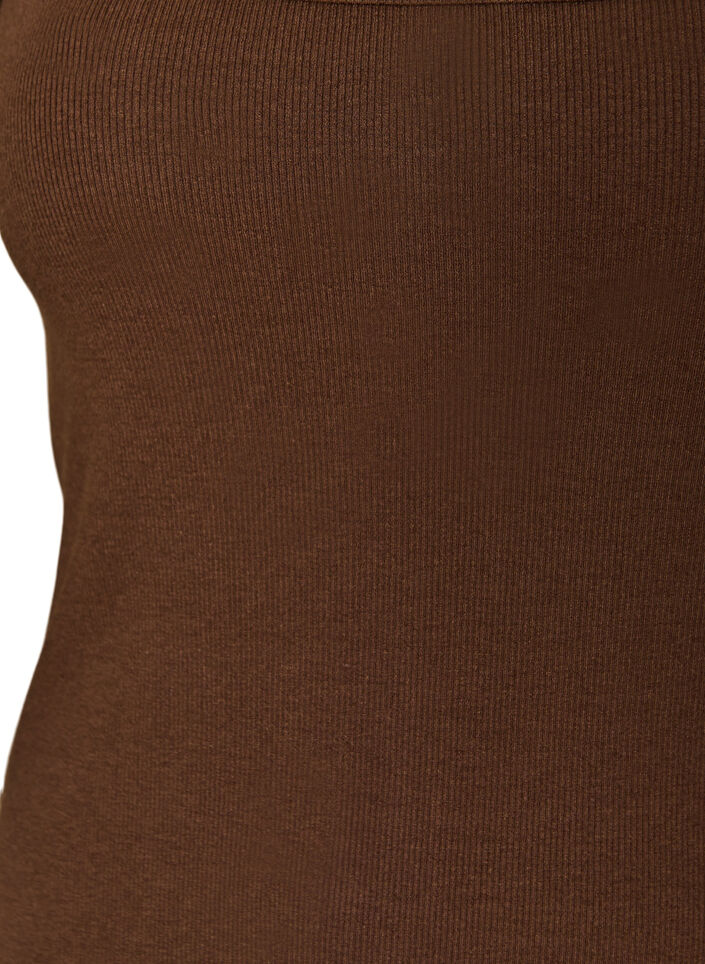 Ribtop med firkantet udsk&aelig;ring, Brun, Packshot image number 2