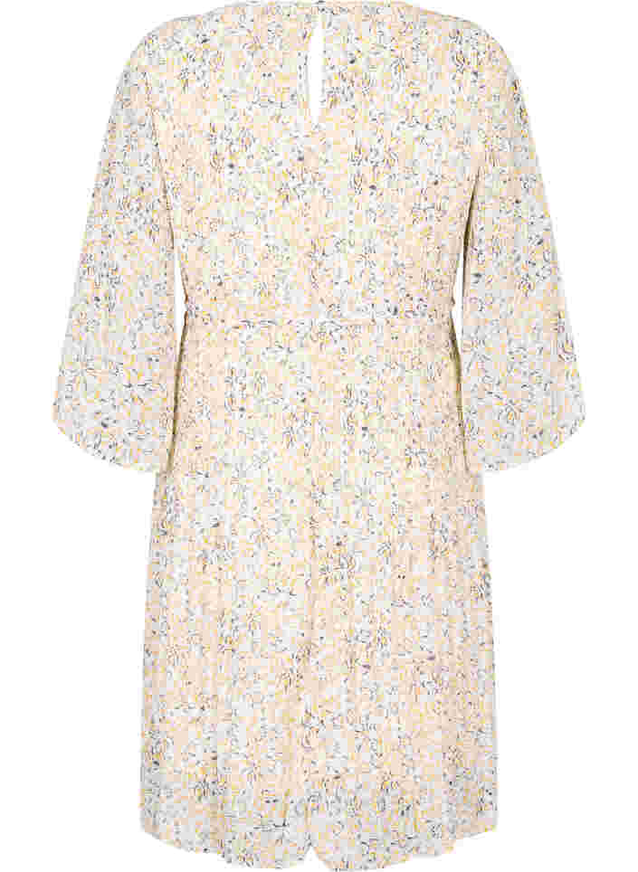 Plissé kjole med bindebånd, Icicle Flower AOP, Packshot image number 1