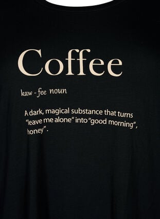 Kortærmet nat t-shirt i viskose, Black Coffee, Packshot image number 2