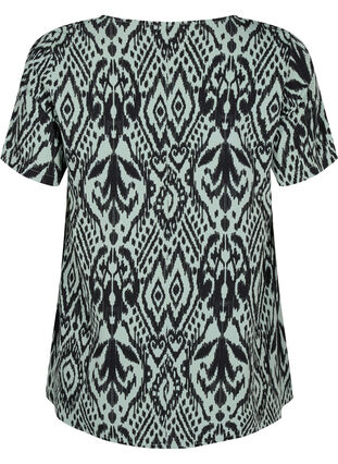 FLASH - Bluse med korte ærmer og print, Green Bay Ehnic, Packshot image number 1