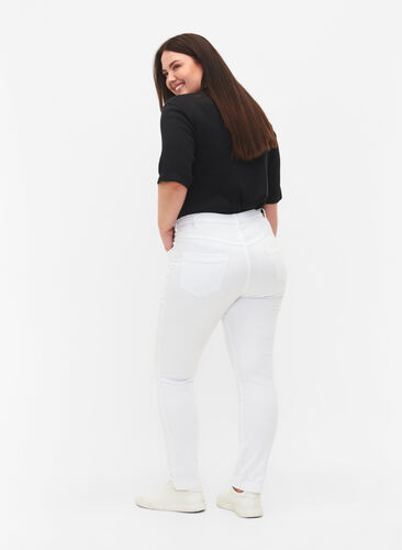 Slim fit Emily jeans med normal talje, White, Model image number 1