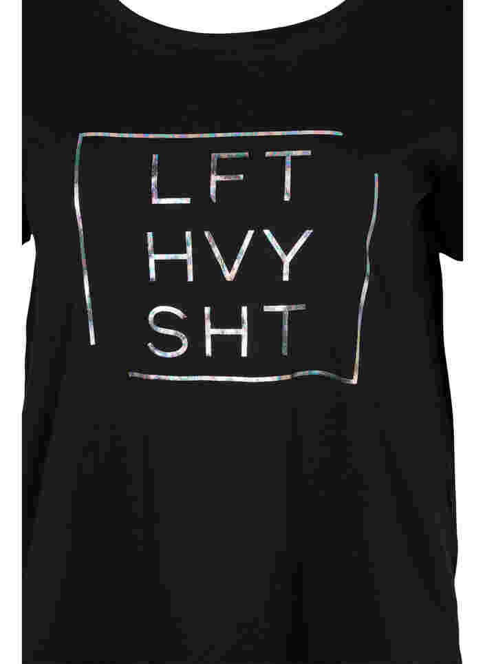 Trænings t-shirt med print, Black w. LFT, Packshot image number 2