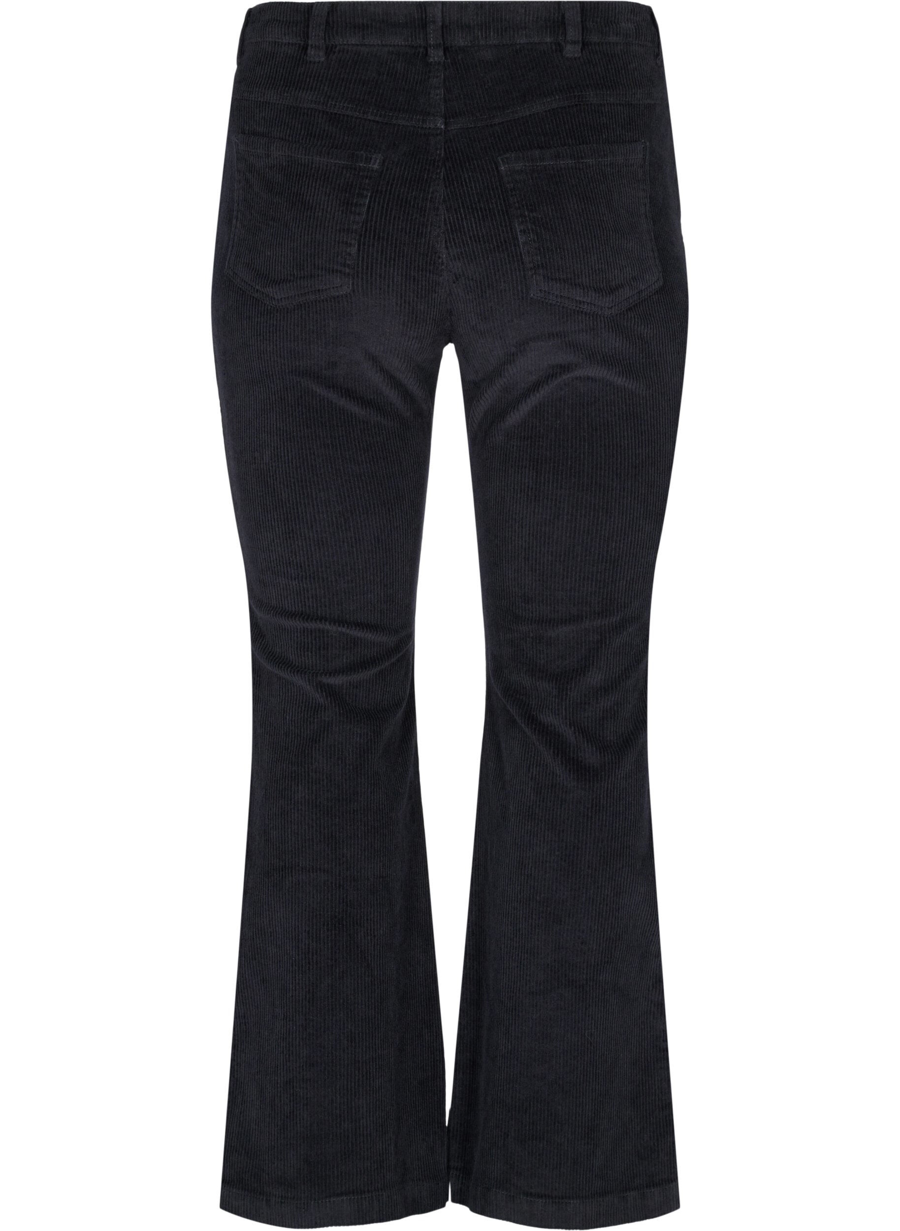 Zizzi Fl&oslash;jlsbukser med bootcut, Black, Packshot image number 1