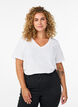 Kort&aelig;rmet t-shirt med v-udsk&aelig;ring, Hvid, Model image number 0