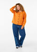 Ribstrikket cardigan med knapper, Orange, Model image number 1