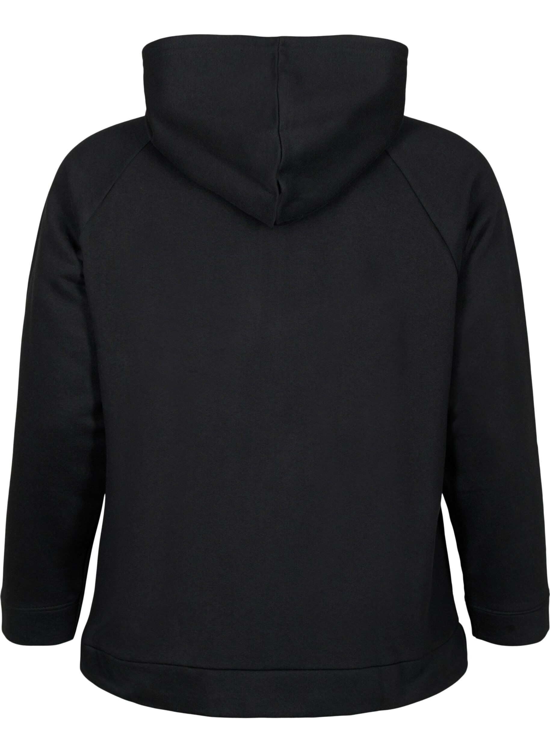 Zizzi Sweat cardigan med h&aelig;tte, Black, Packshot image number 1