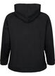 Sweat cardigan med hætte, Black, Packshot image number 1