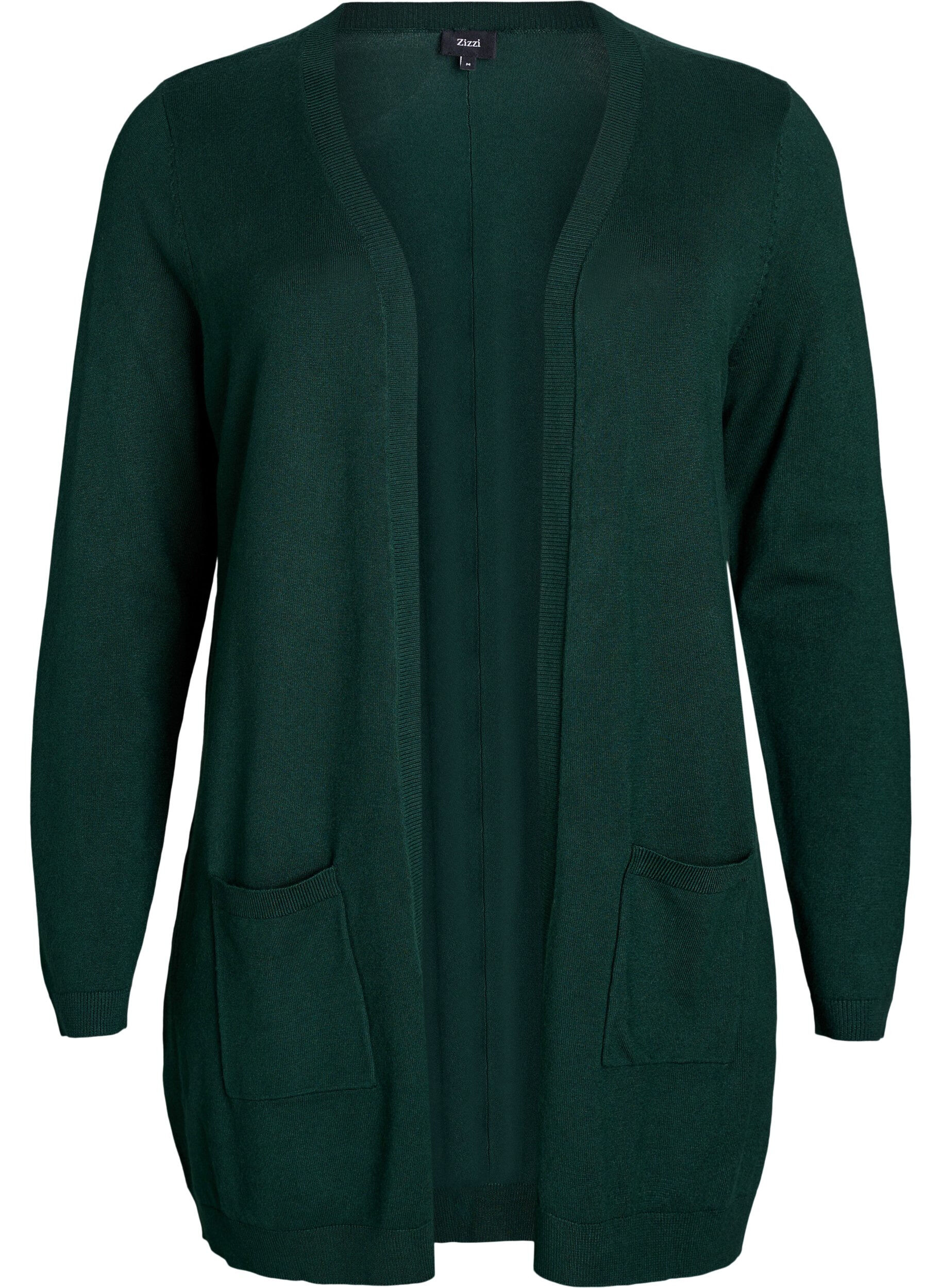 Lang strikcardigan i viskosemix