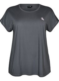 Ensfarvet tr&aelig;nings t-shirt, Gr&aring;