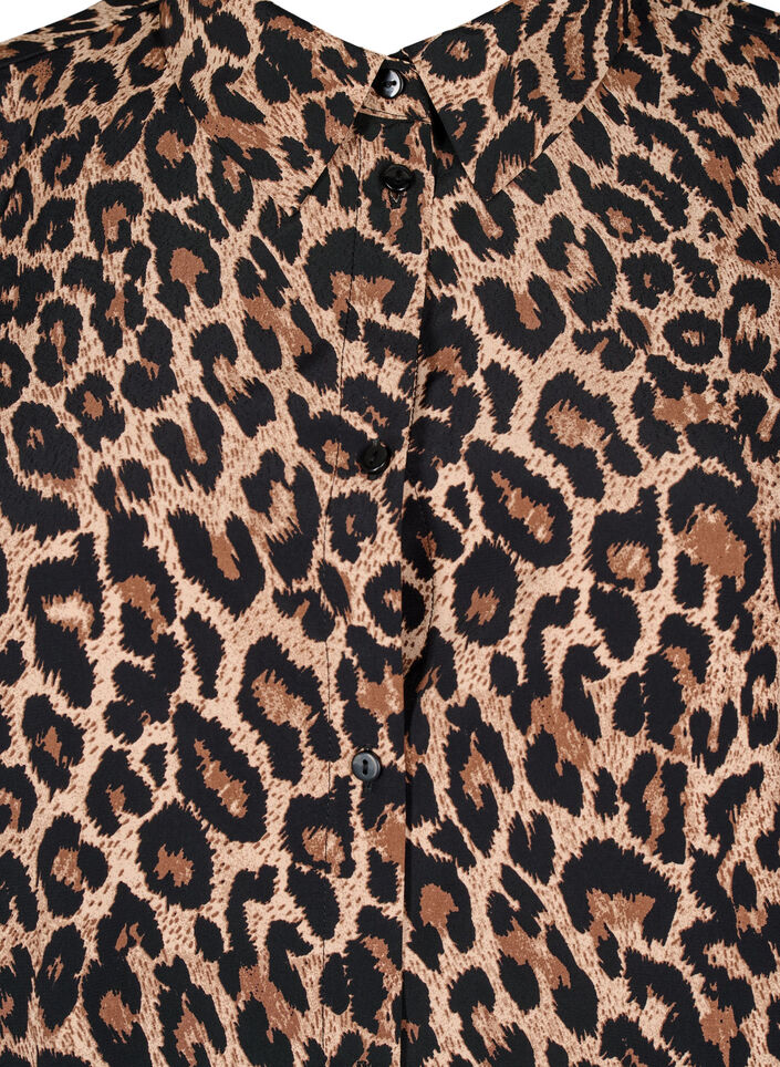 Skjorte med leopardprint, Brun, Packshot image number 2