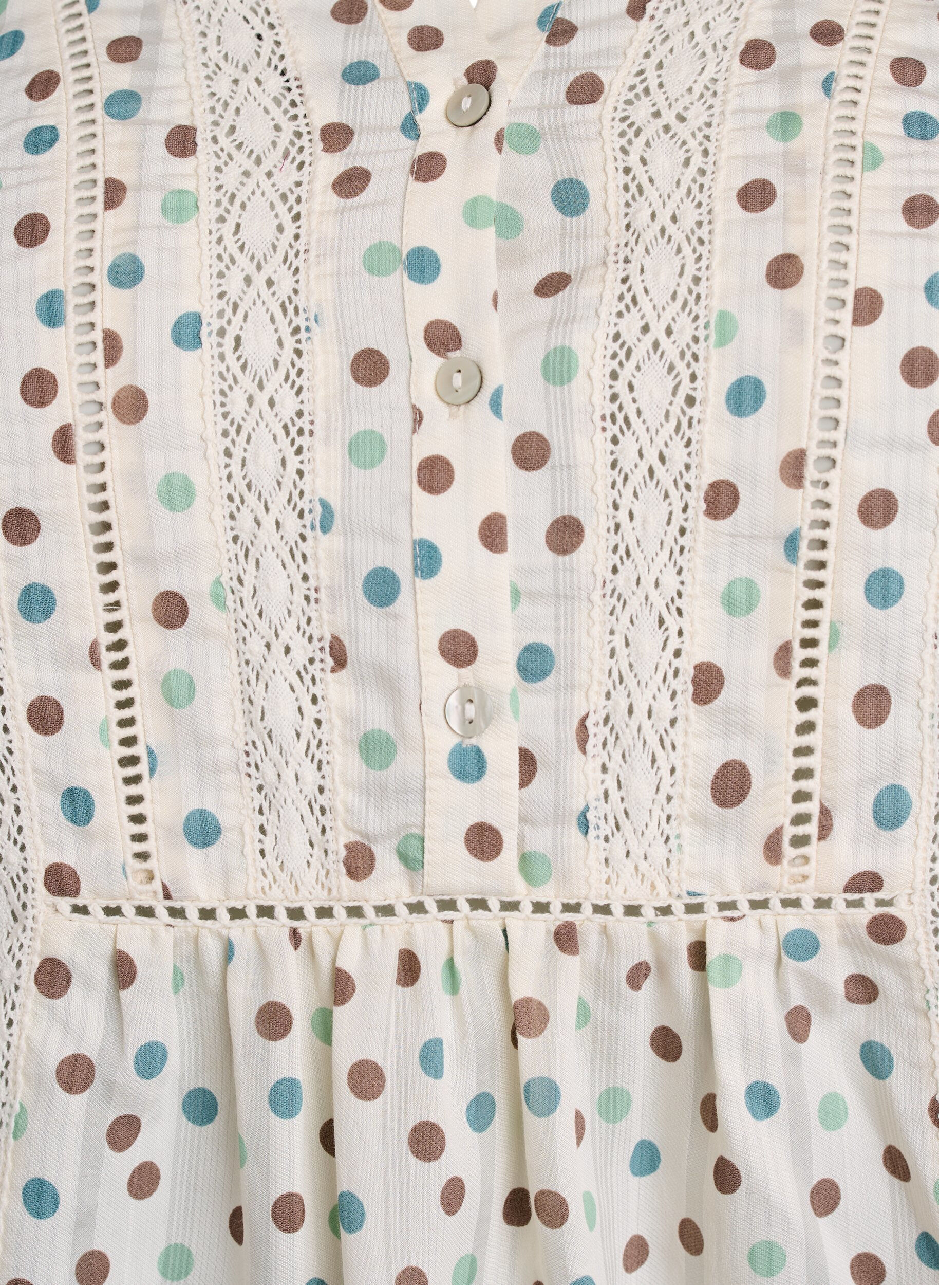 ZizziBluse med print og 1/2 &aelig;rmer, Hvid, Packshot image number 2