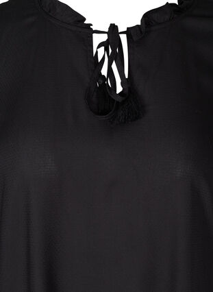 Viskose kjole med binde detalje, Black, Packshot image number 2